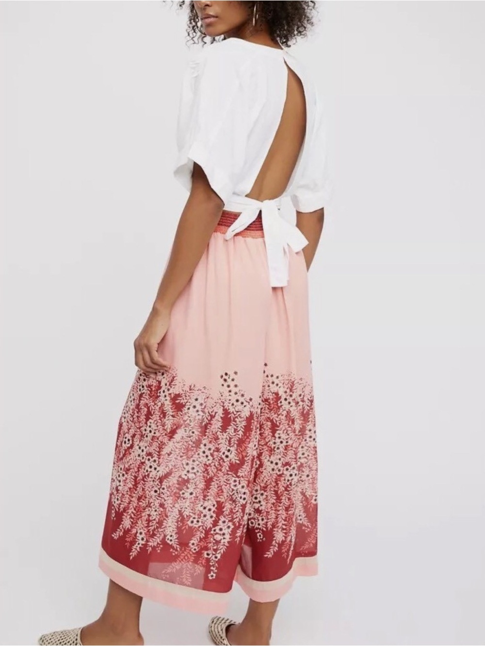 NEW Free People Off The Grid Floral Culouttes Crop Wide Leg Pants Sz L - Picture 2 of 7
